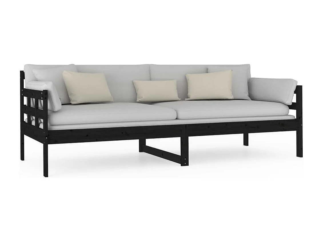Tagesbett,Sofabett Schwarz Massivholz Kiefer 80x200 cm -gkd44315