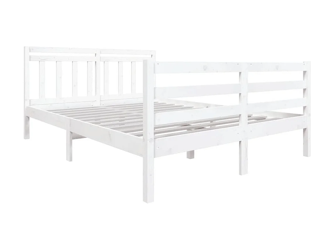 Bedframe massief hout wit 135x190 cm NL17148