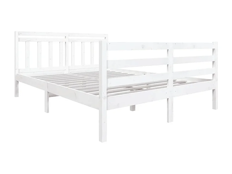 Bedframe massief hout wit 135x190 cm NL17148
