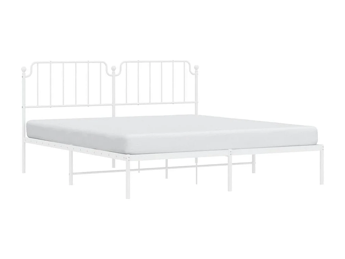 Cama -180x210 cm de metal con cabecero blanco YOE84204