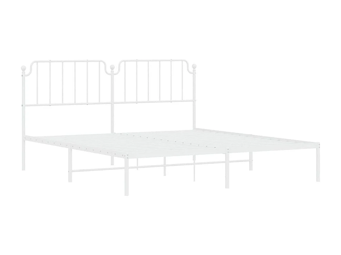 Cama -180x210 cm de metal con cabecero blanco YOE84204