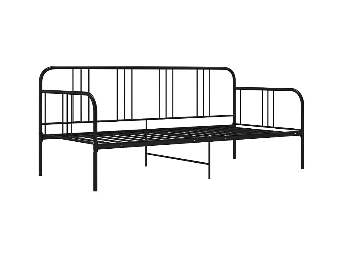 Cama -90x200 cm de metal negro YOE73812