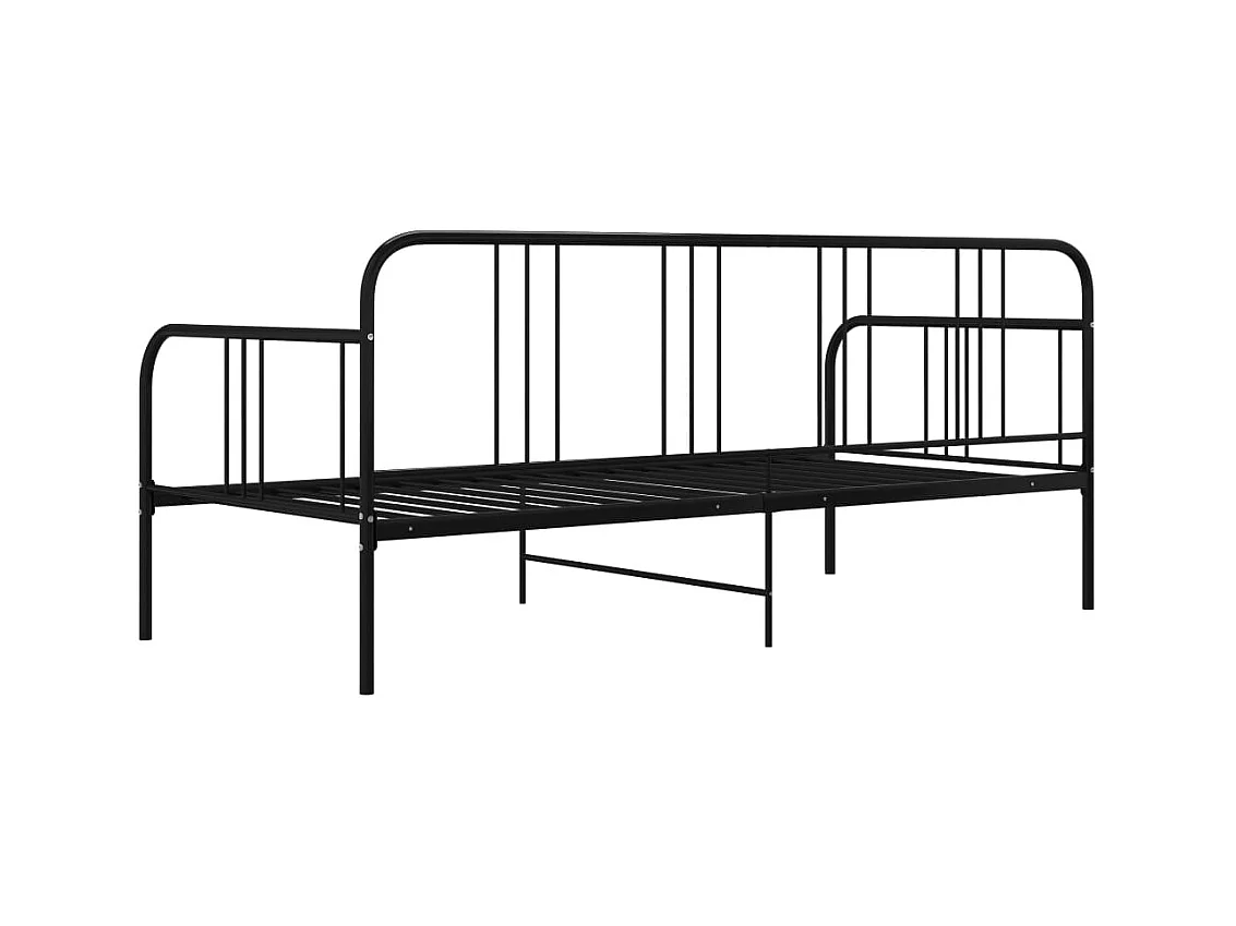 Cama -90x200 cm de metal negro YOE73812