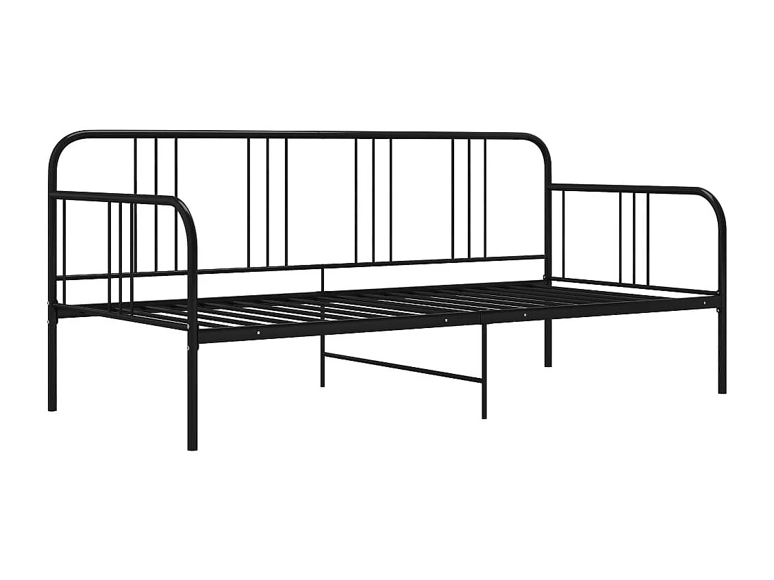 Lit-90x200 cm Noir Métal HOQW50375