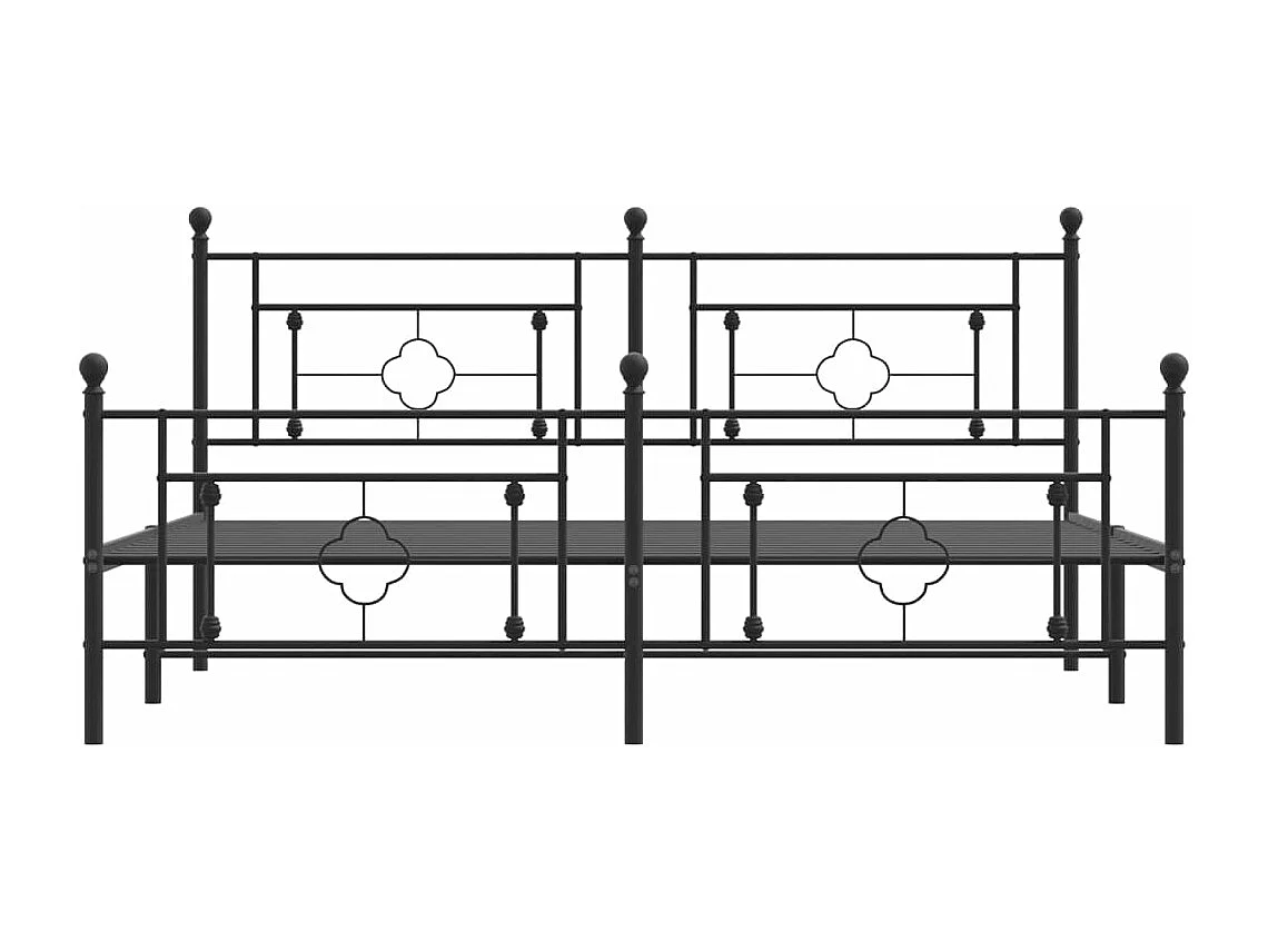 Cama com cabeceira e pés 180x200 cm metal preto PT199863