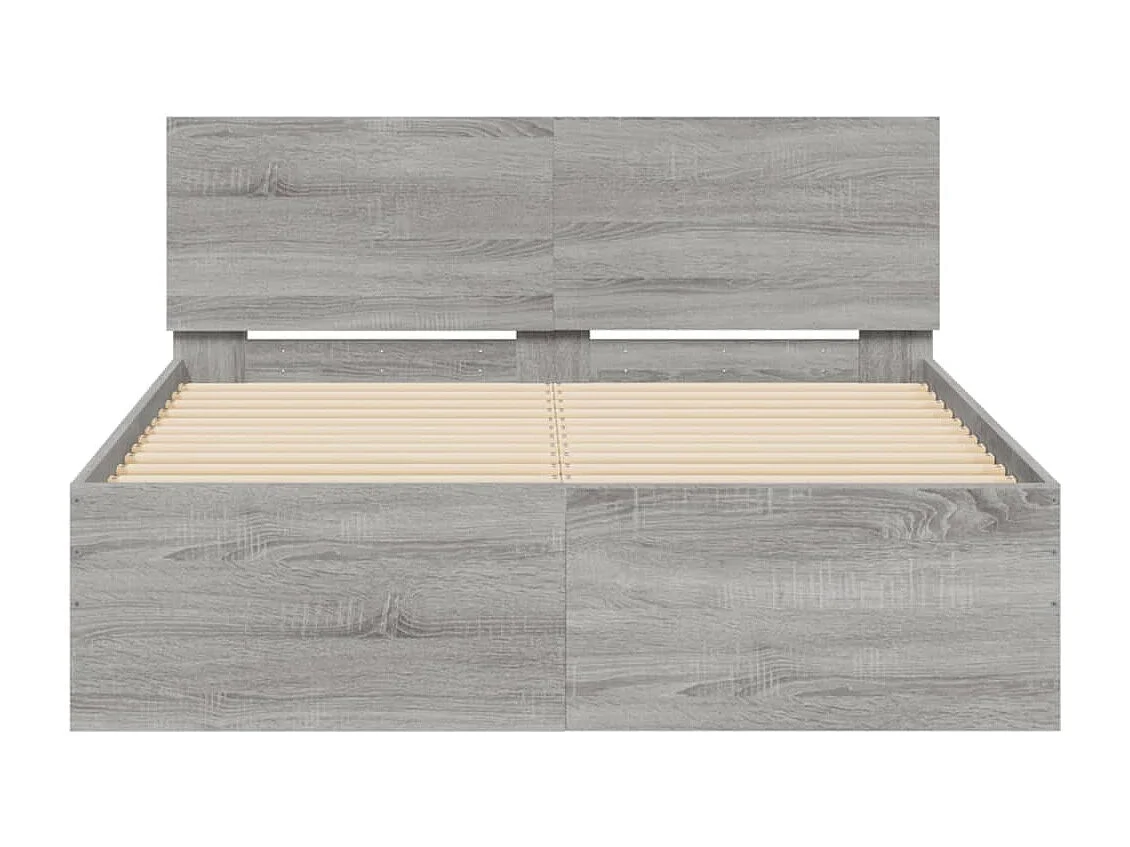 Cama com cabeceira 135x190 cm cinzento sonoma PT770704