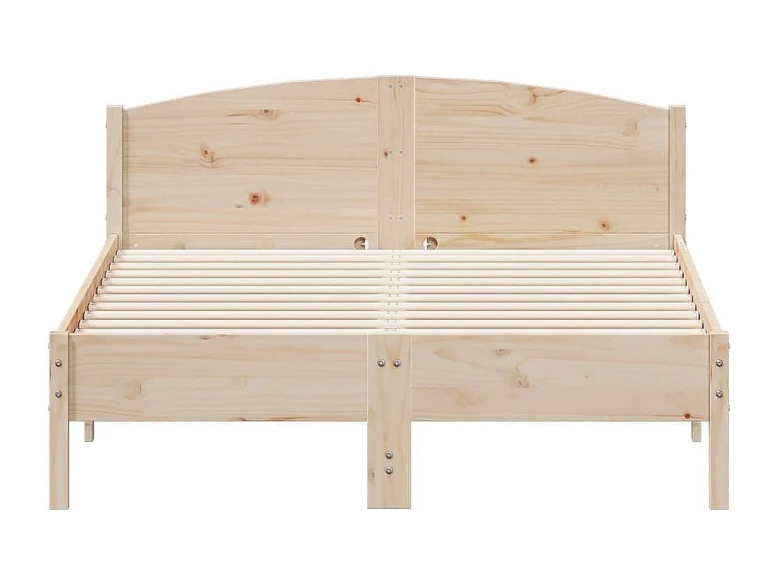 Lit-135x190 cm + tête de lit bois de pin massif HOQW67715