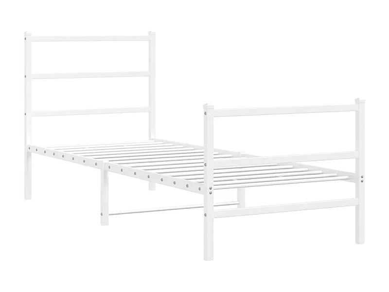 Cama com cabeceira e pés 75x190 cm metal branco PT818348