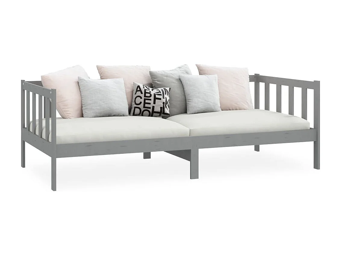 Lit-90x200 cm Gris Bois de pin massif HOQW87827