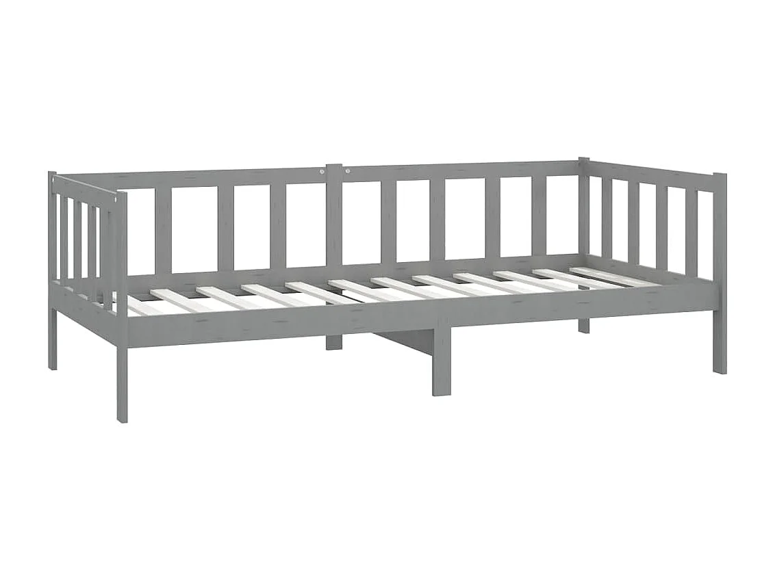 Lit-90x200 cm Gris Bois de pin massif HOQW87827