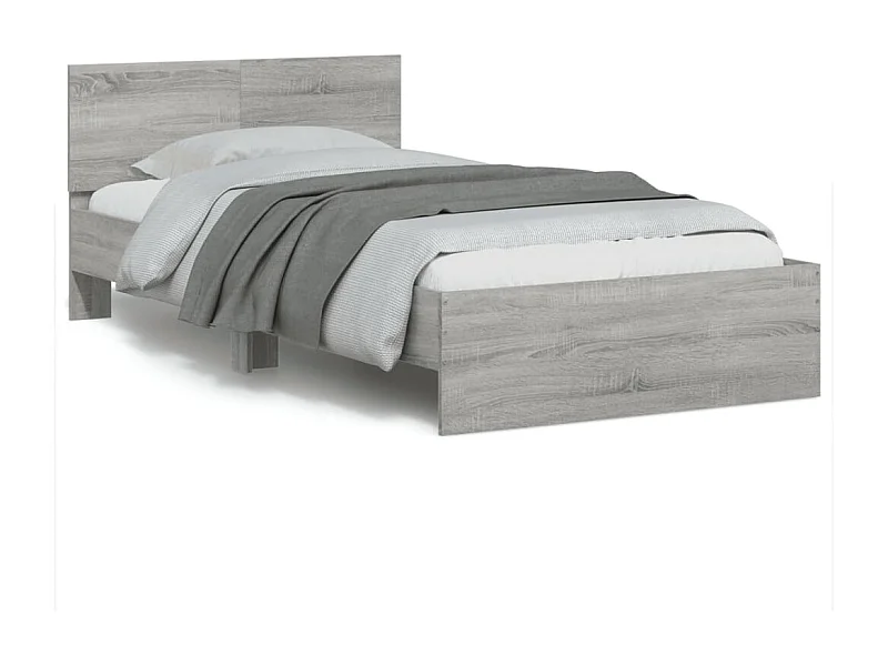 Lit-100x200 cm + tête de lit sonoma gris HOQW81269