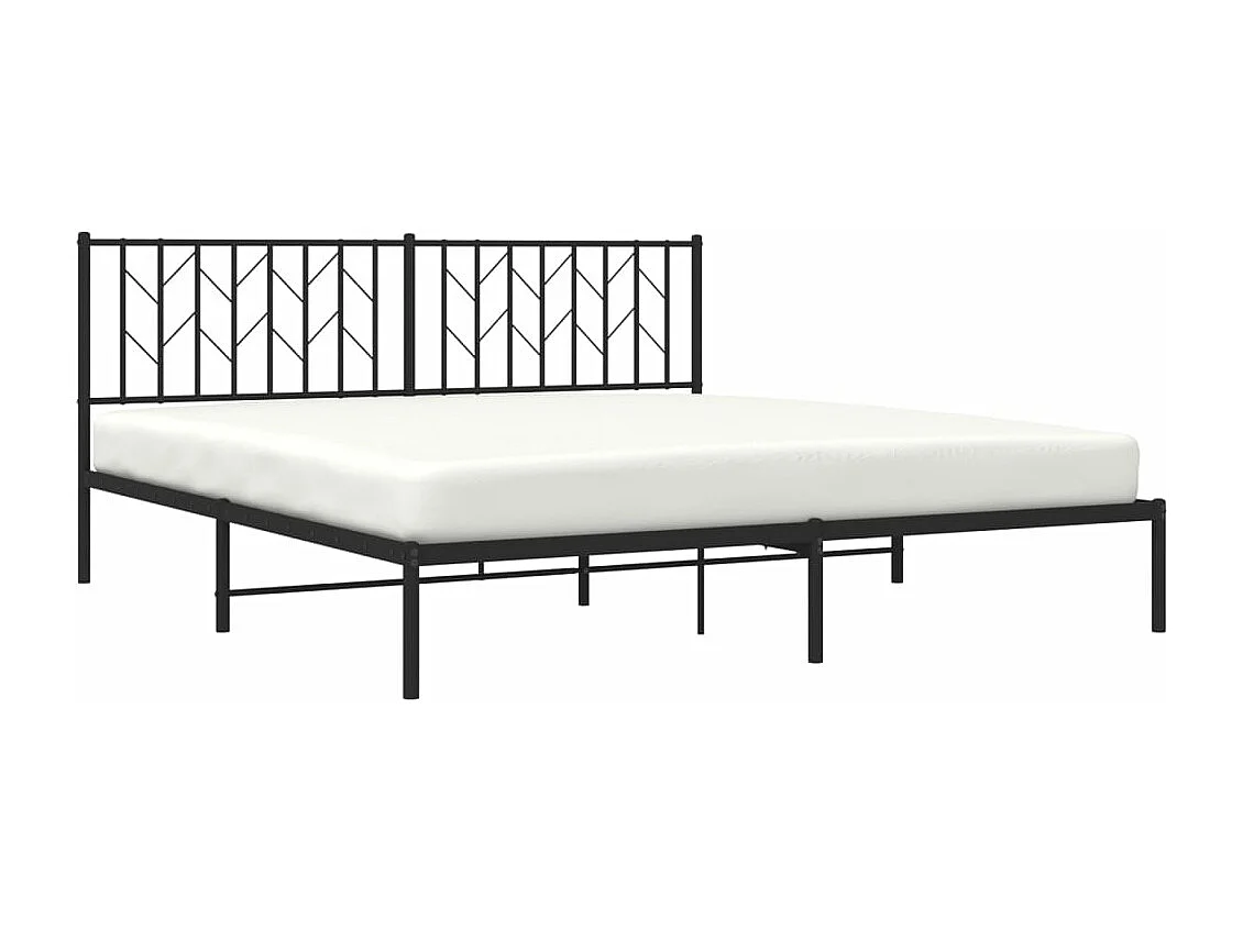 Bedframe met hoofdbord metaal zwart 183x213 cm NL90741