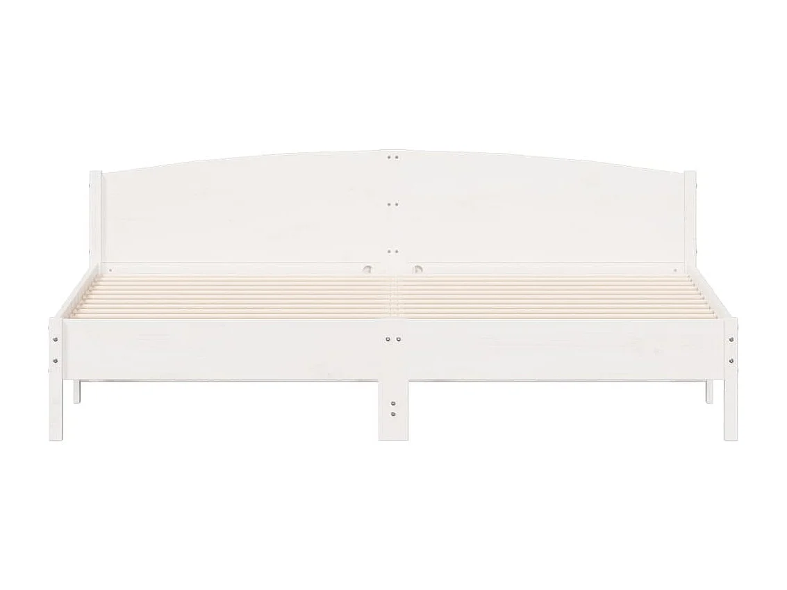 Lit-200x200 cm et tête de lit blanc bois de pin massif HOQW51461