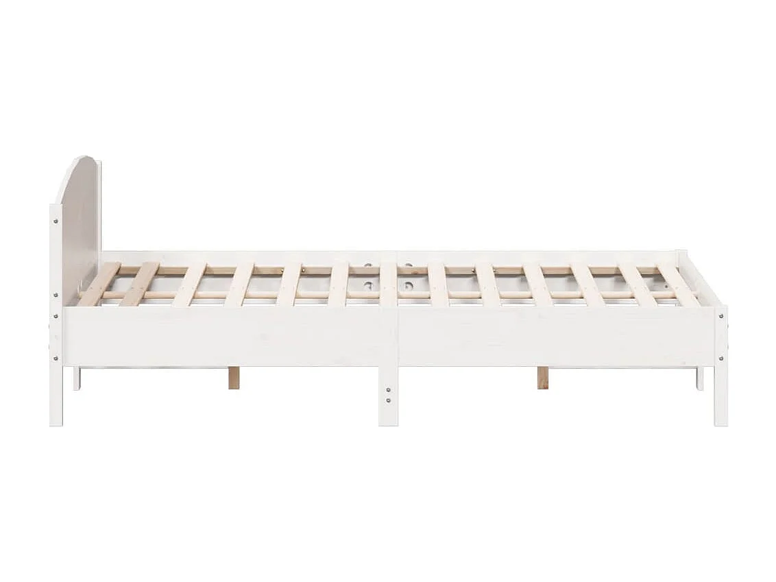 Lit-200x200 cm et tête de lit blanc bois de pin massif HOQW51461