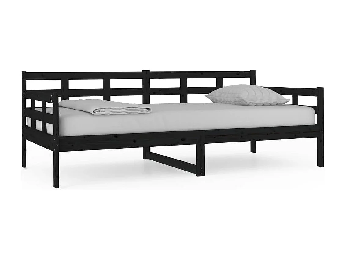 Tagesbett,Sofabett Schwarz Massivholz Kiefer 90x190 cm -gkd84586