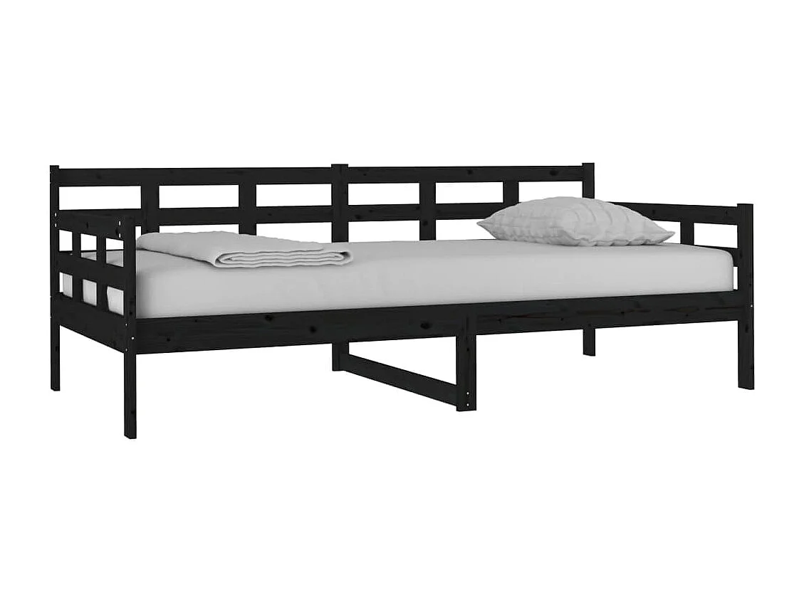 Tagesbett,Sofabett Schwarz Massivholz Kiefer 90x190 cm -gkd84586