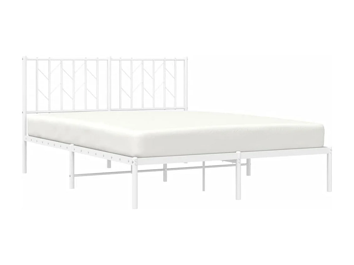 Cama com cabeceira 140x200 cm metal branco PT827650