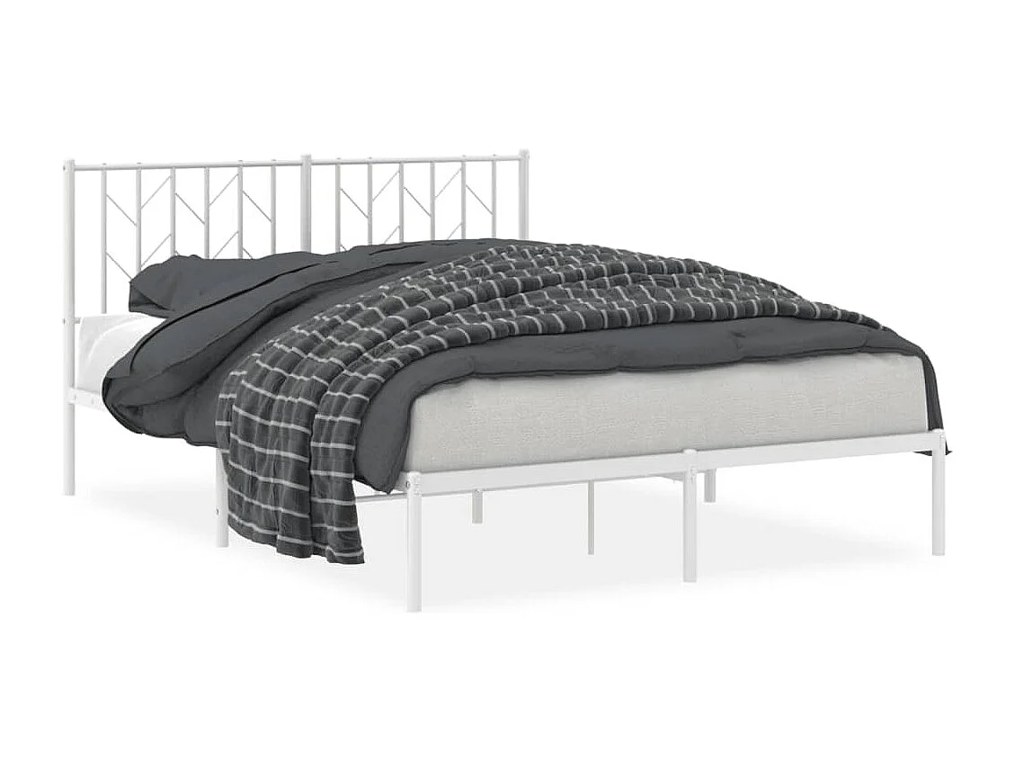 Bedframe met hoofdbord metaal wit 140x200 cm NL91927