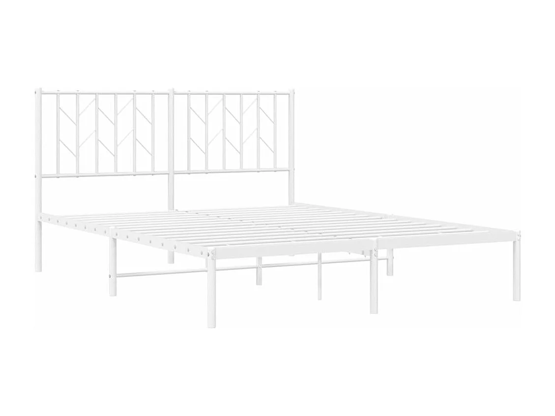 Bedframe met hoofdbord metaal wit 140x200 cm NL91927