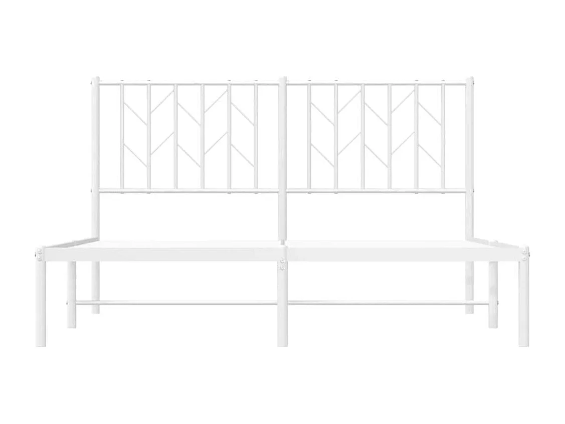 Bedframe met hoofdbord metaal wit 140x200 cm NL91927