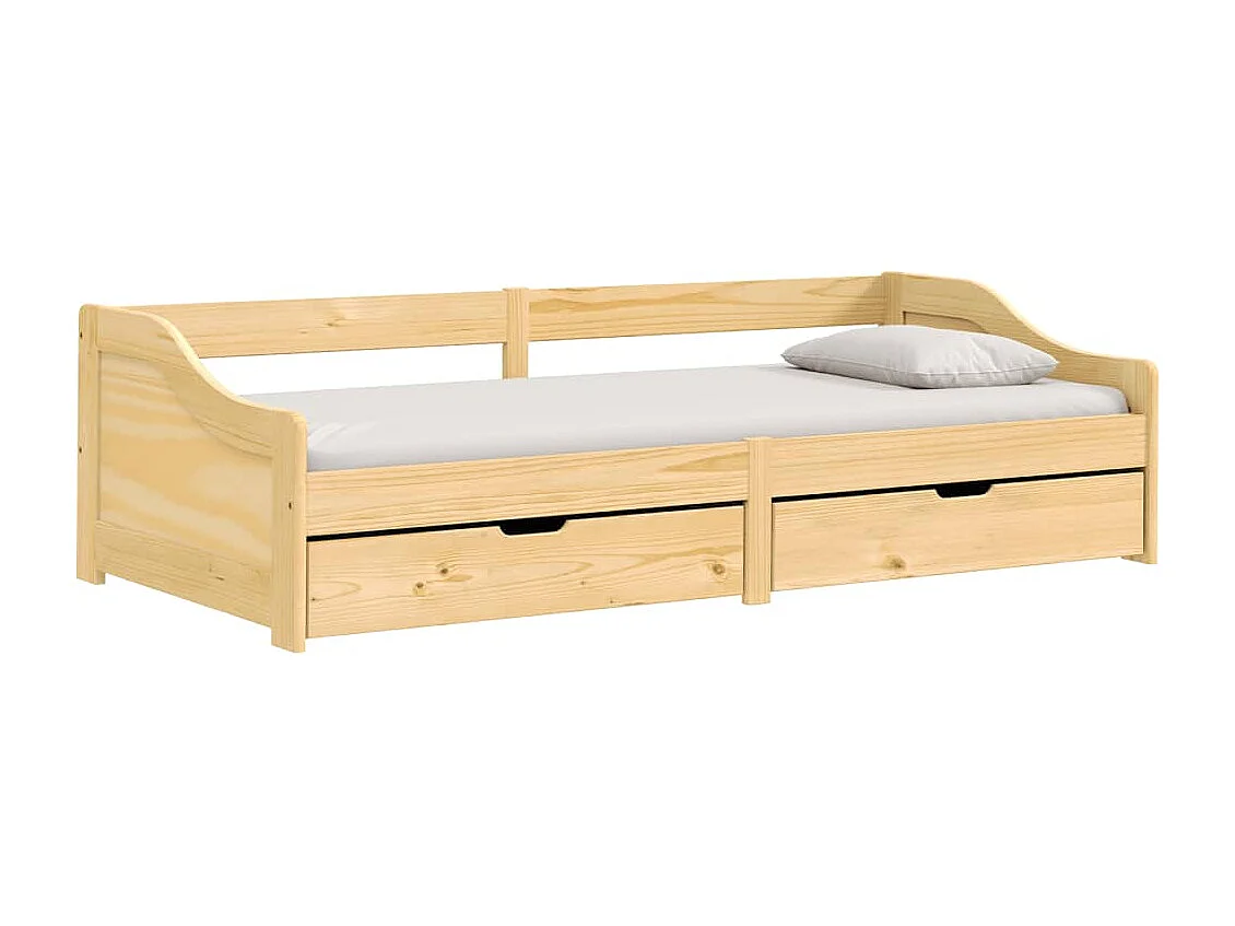 Tagesbett,Sofabett mit 2 Schubladen IRUN 90x200 cm Massivholz Kiefer -gkd91548