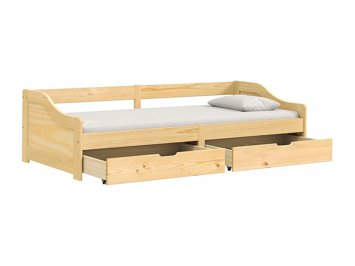 Tagesbett,Sofabett mit 2 Schubladen IRUN 90x200 cm Massivholz Kiefer -gkd91548