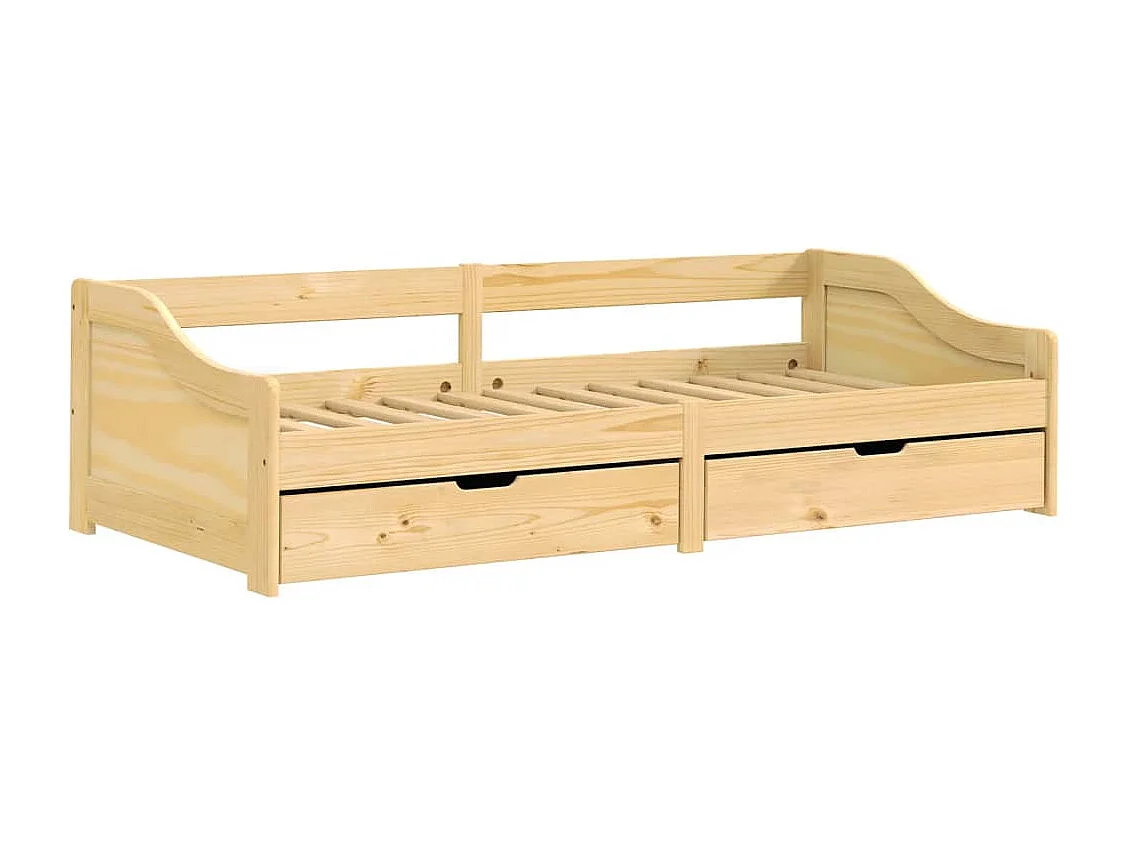 Tagesbett,Sofabett mit 2 Schubladen IRUN 90x200 cm Massivholz Kiefer -gkd91548