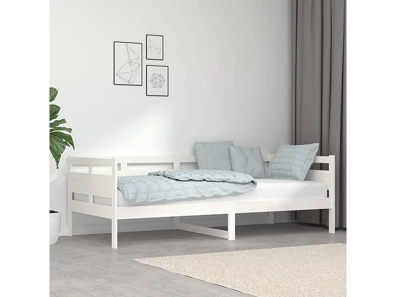 Tagesbett,Sofabett Weiß Massivholz Kiefer 90x200 cm -gkd93144