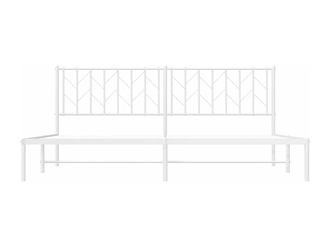 Cama com cabeceira 193x203 cm metal branco PT545996
