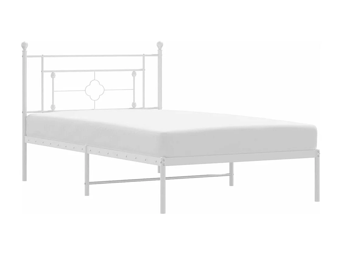 Bedframe met hoofdbord metaal wit 107x203 cm NL63214