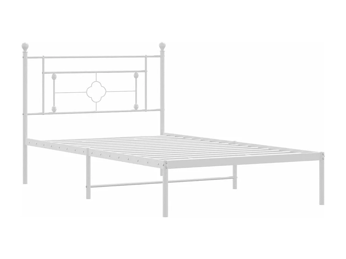 Bedframe met hoofdbord metaal wit 107x203 cm NL63214