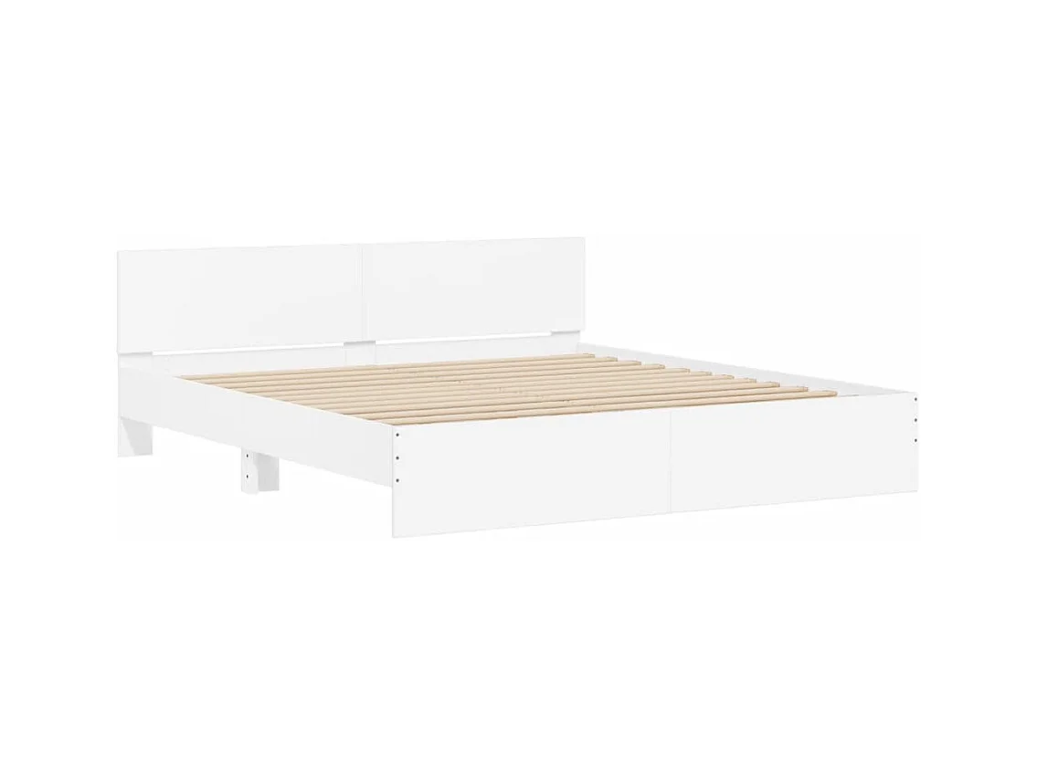 Lit-160x200 cm + tête de lit blanc HOQW45677