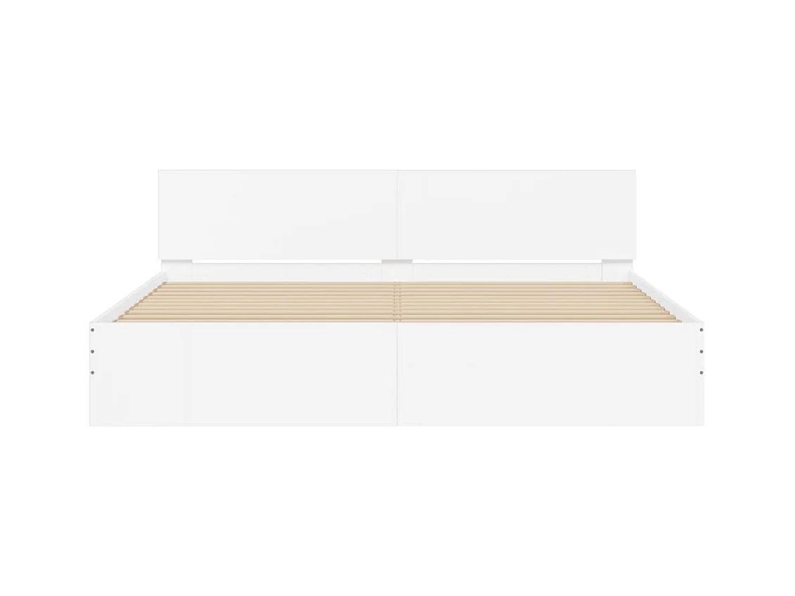 Lit-160x200 cm + tête de lit blanc HOQW45677