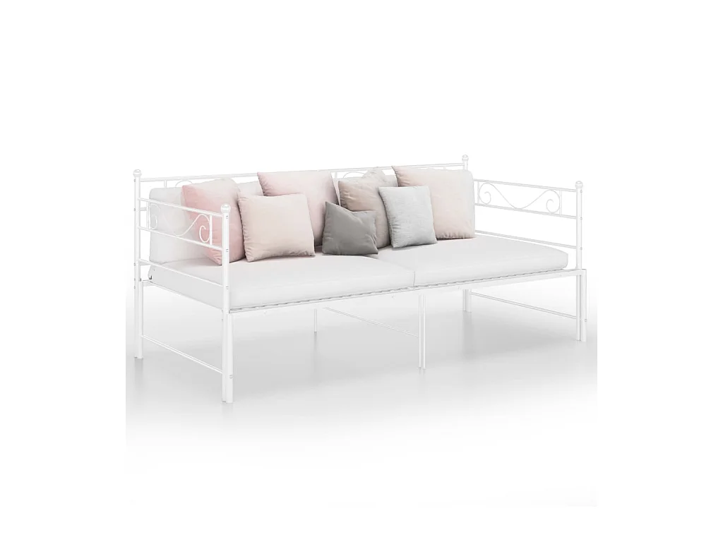 Lit-90x200 cm extensible blanc métal HOQW44058