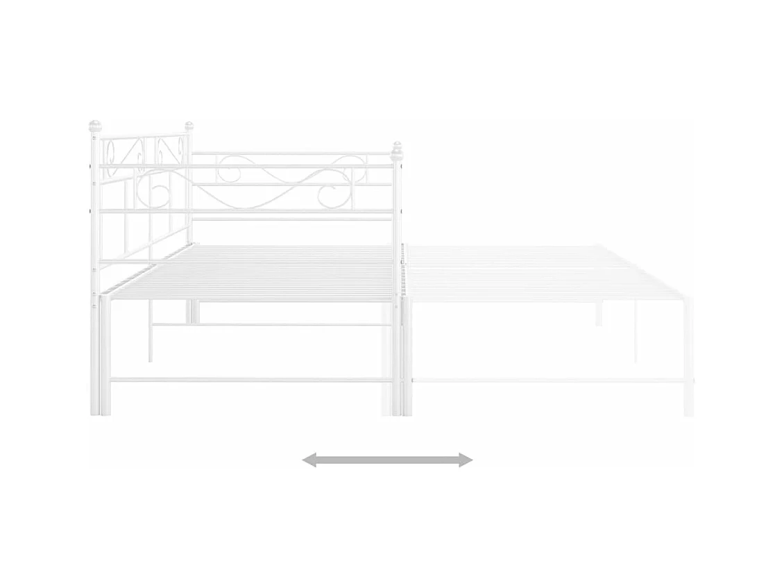 Slaapbankframe uittrekbaar metaal wit 90x200 cm NL30157