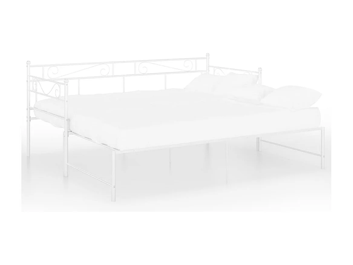 Lit-90x200 cm extensible blanc métal HOQW44058