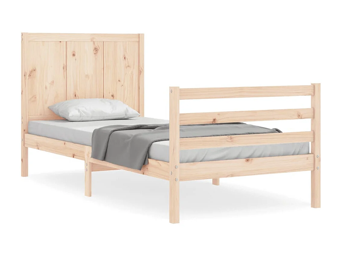 Cama com cabeceira 100x200 cm madeira maciça PT305175