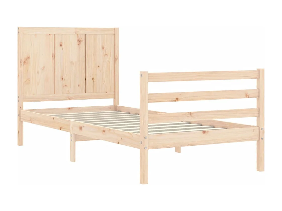 Cama com cabeceira 100x200 cm madeira maciça PT305175