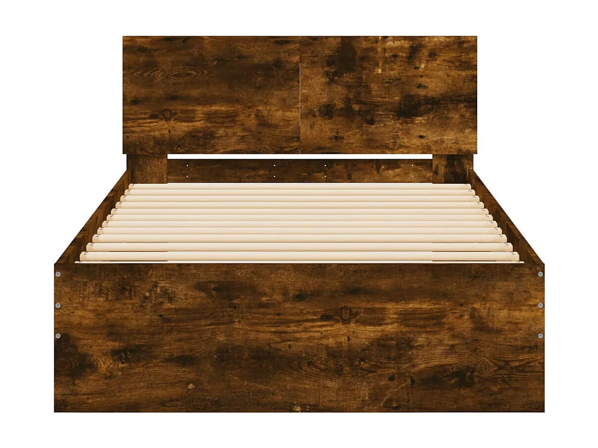 Lit-100x200 cm + tête de lit chêne fumé HOQW85620