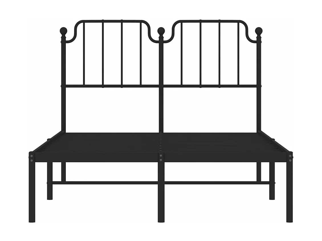 Lit-120x190 cm métal + tête de lit noir HOQW71600