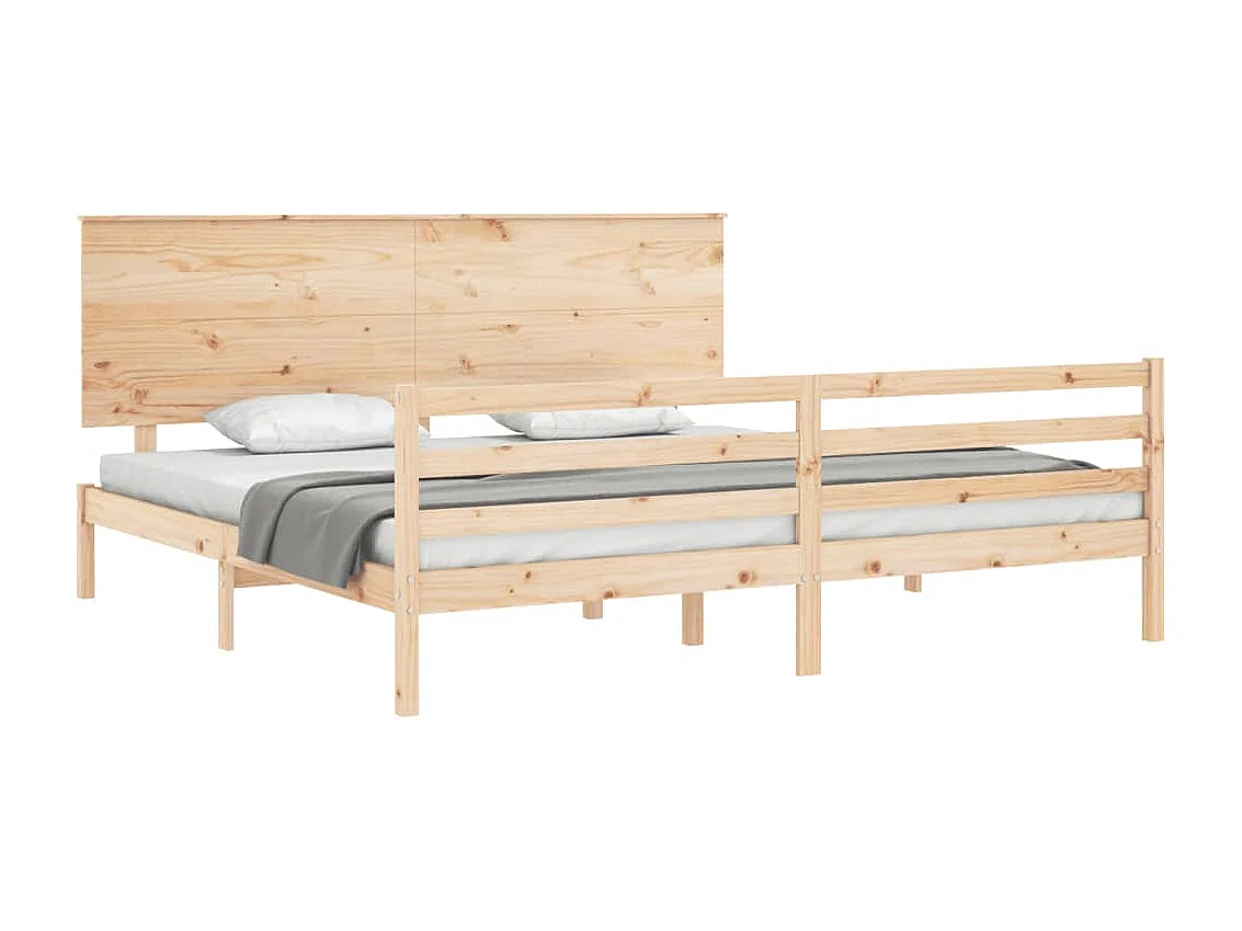 Cama -180x200 cm de matrimonio con cabecero madera maciza YOE