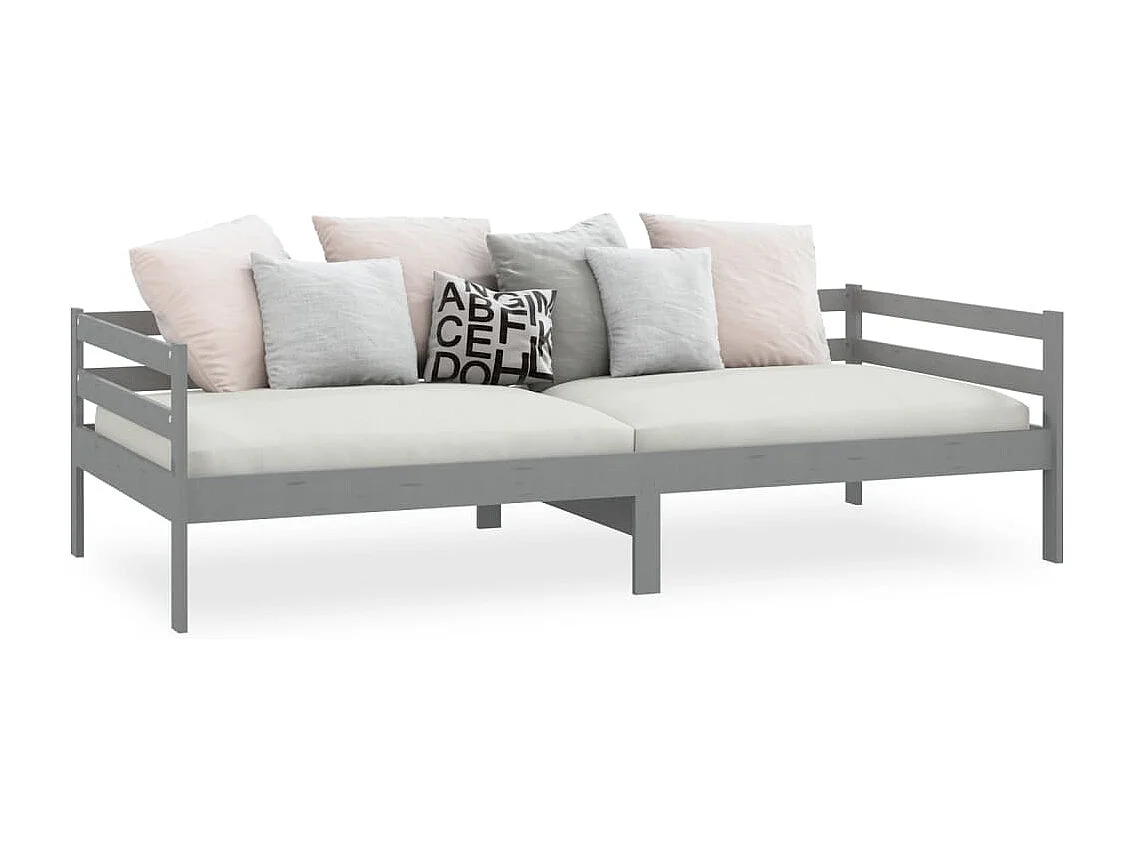 Tagesbett,Sofabett Grau Kiefer Massivholz 90x200 cm -gkd24776