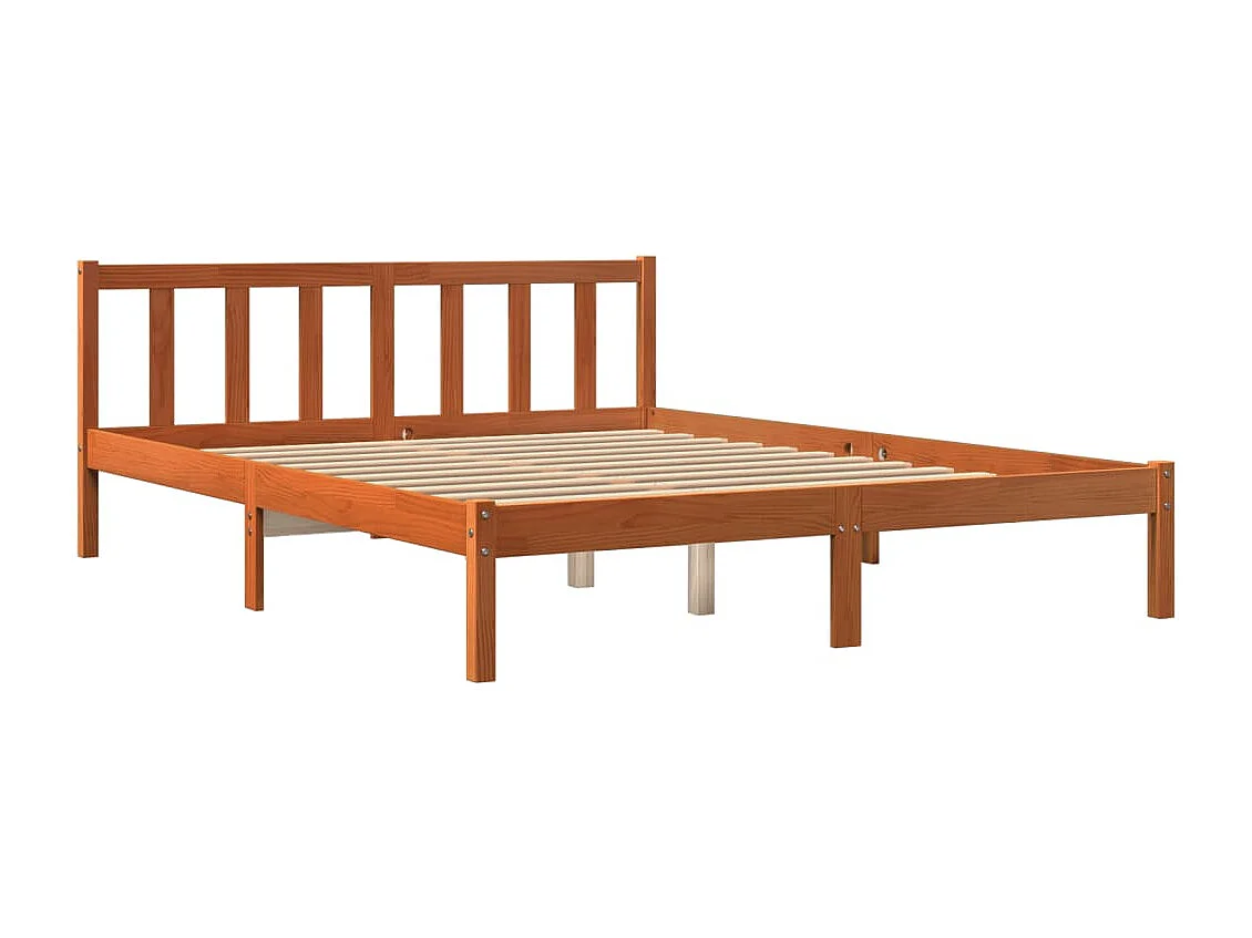 Bedframe massief grenenhout wasbruin 150x200 cm NL82192