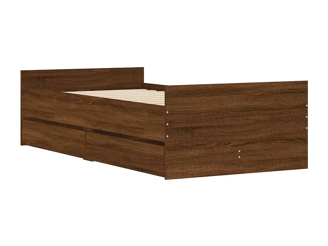 Bedframe met lades bruin eikenkleur 90x190 cm NL13468