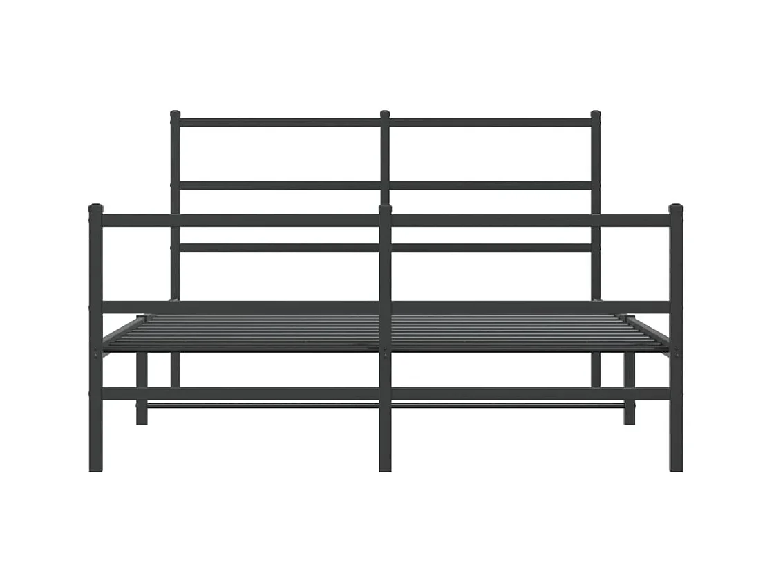 Cama -140x190 cm con cabecero y estribo metal negro YOE12126