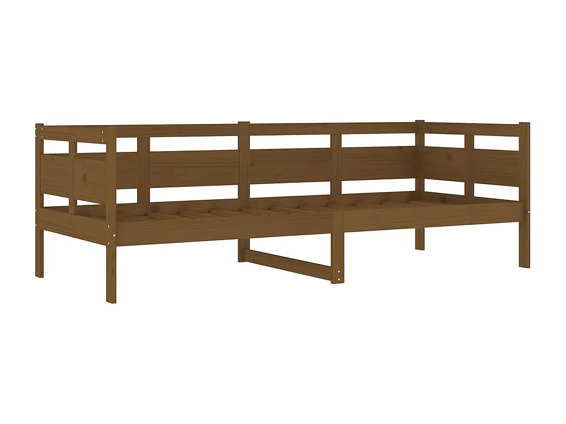 Cama de solteiro 80x200 cm madeira de pinho maciça castanho-mel PT889354