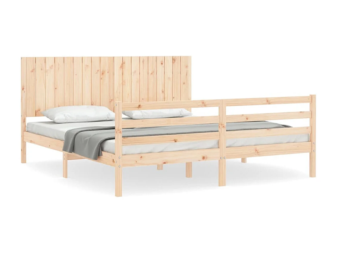 Cama Super King Size com cabeceira madeira maciça PT351065