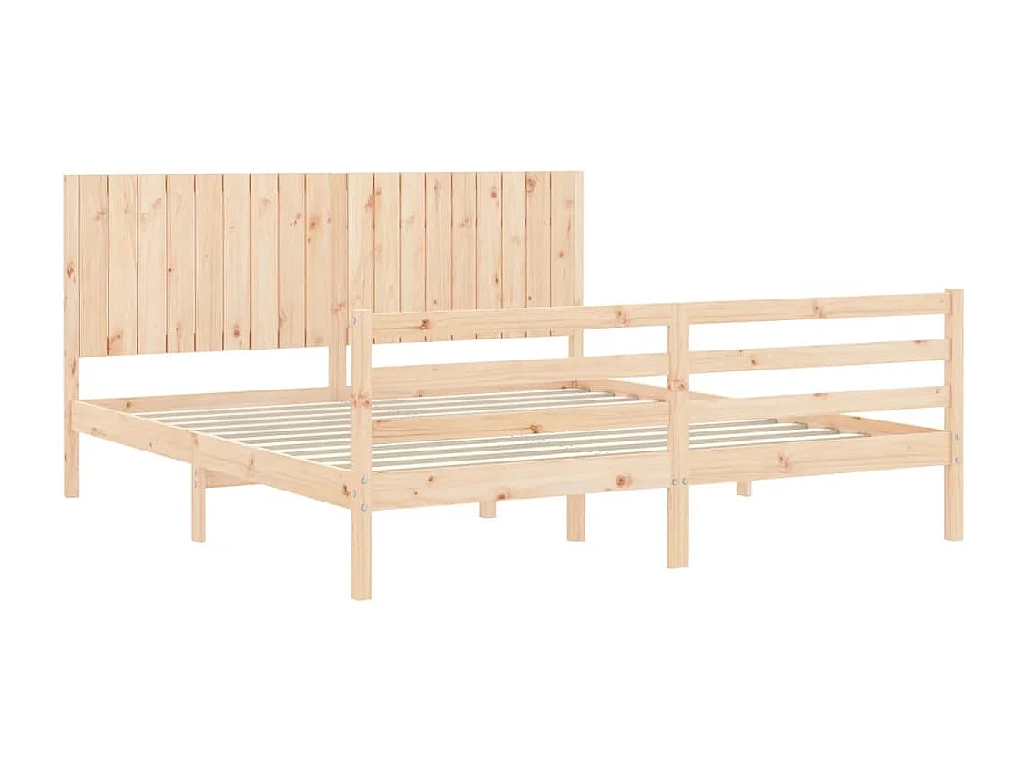 Cama Super King Size com cabeceira madeira maciça PT351065