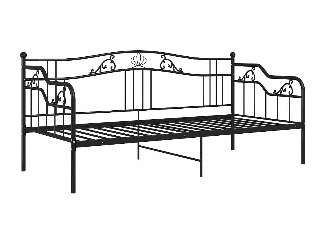 Lit-90x200 cm Noir Métal HOQW52596