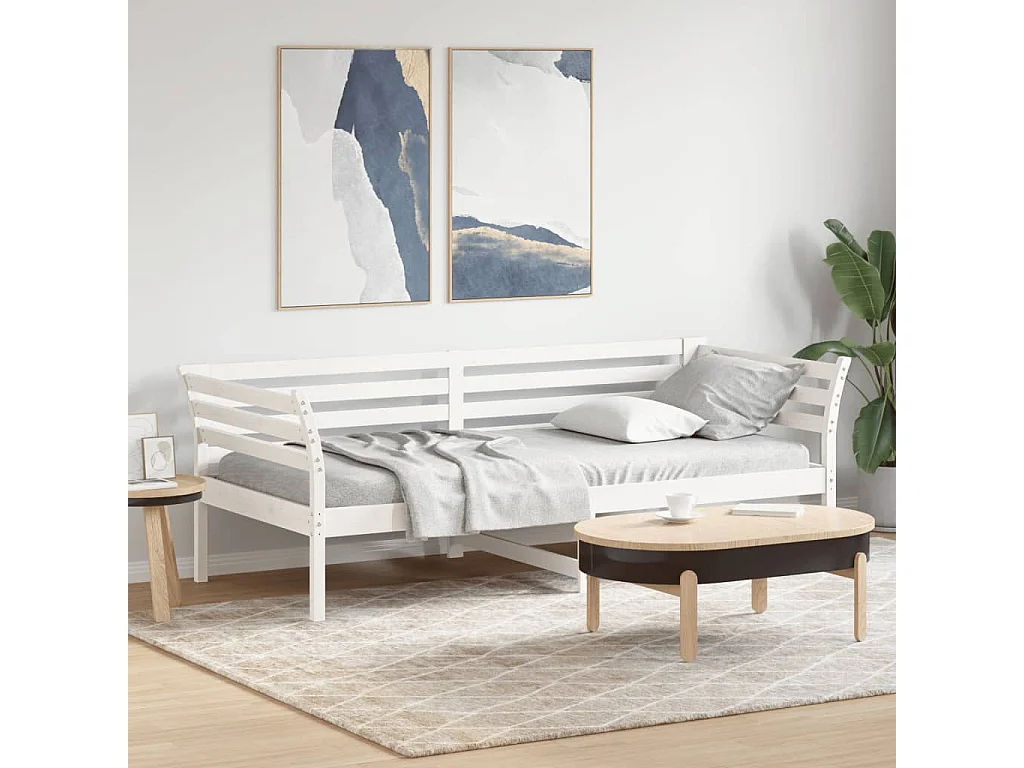 Tagesbett,Sofabett Weiß 80x200 cm Massivholz Kiefer -gkd39106